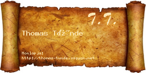 Thomas Tünde névjegykártya
